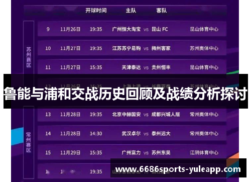 鲁能与浦和交战历史回顾及战绩分析探讨